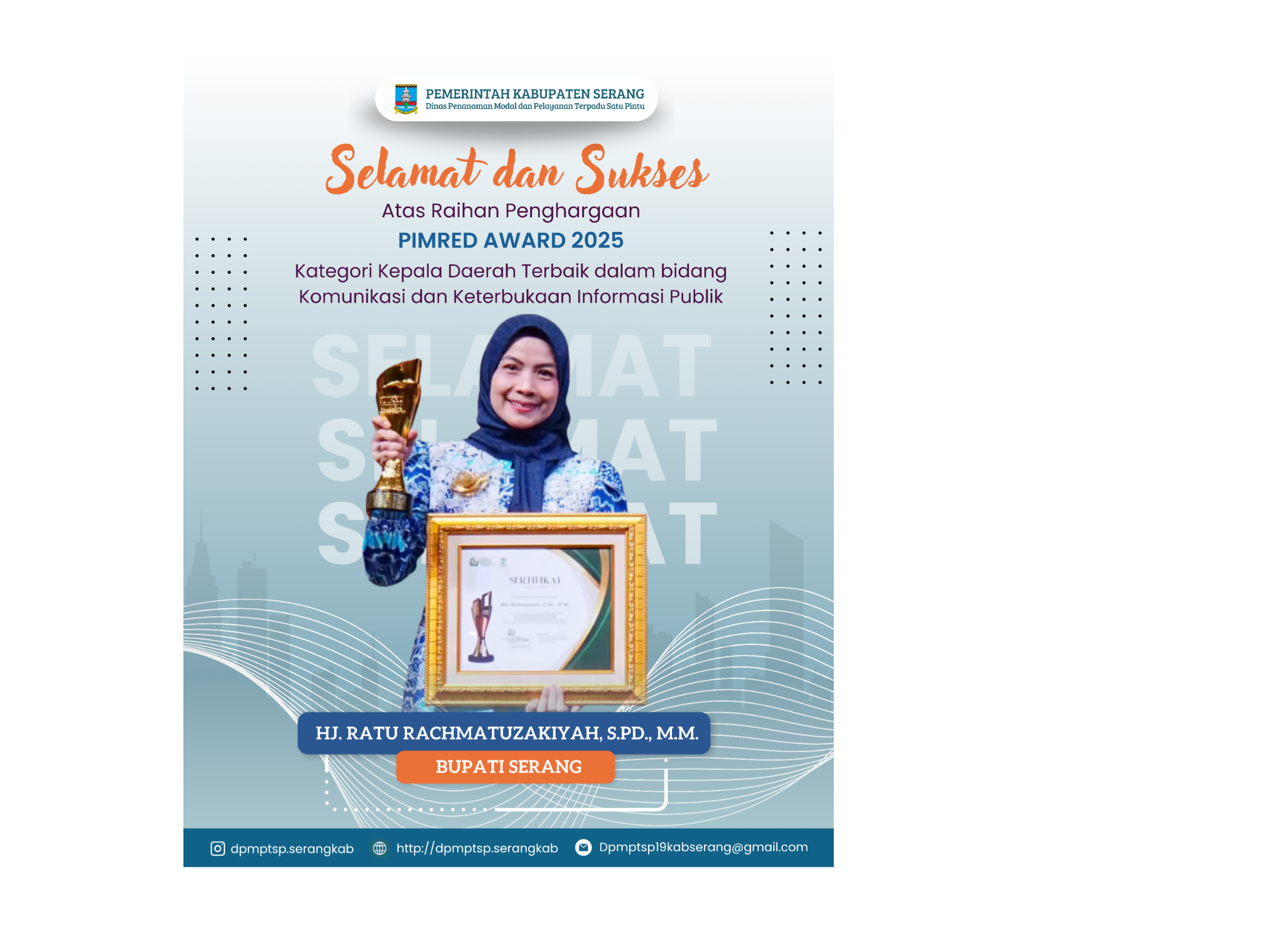 Penghargaaan Pimred Award 2025 - Bupati Serang